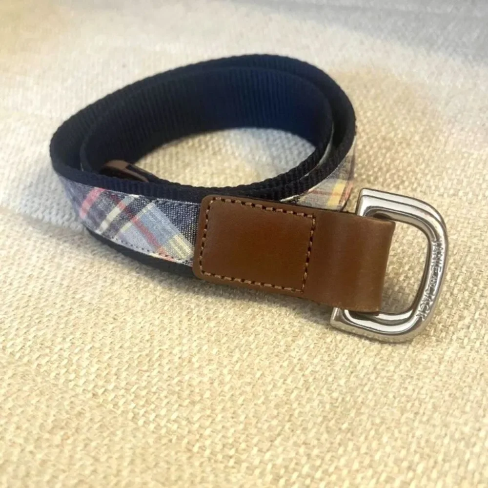 Janie and Jack Cornflower Blue Plaid Belt - 2T to 3